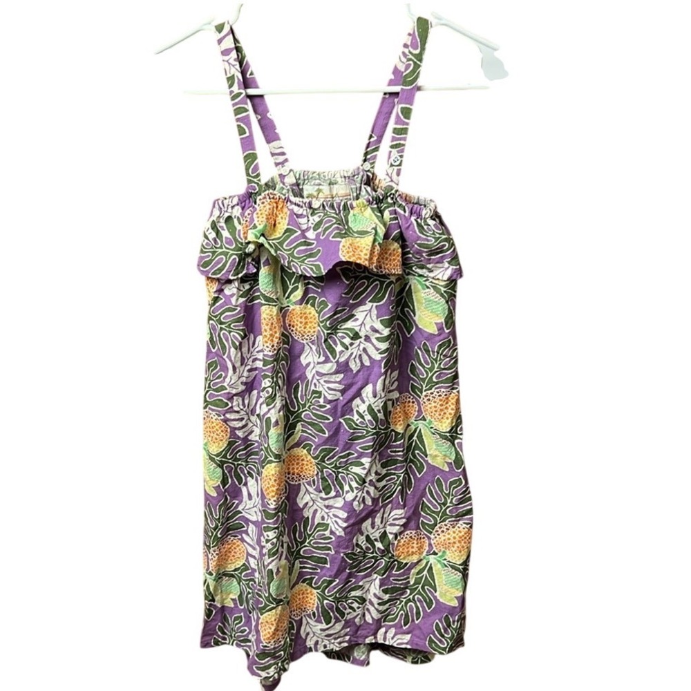 Patagonia Pataloha‎ Womens Purple Pineapple Tropical Organic Cotton Dress M Surf